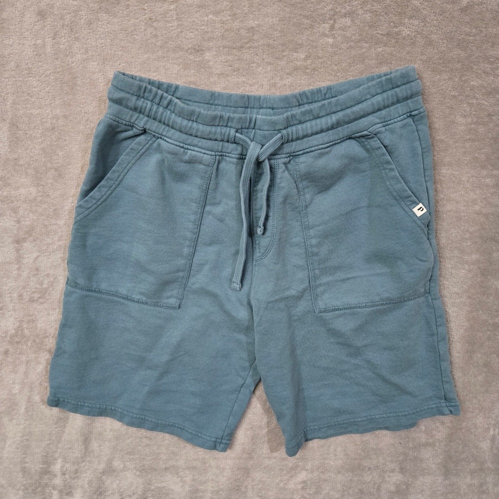 Pact Organic Cotton Shorts Womens Small Blue French Terry Lounge Athleisure Yoga